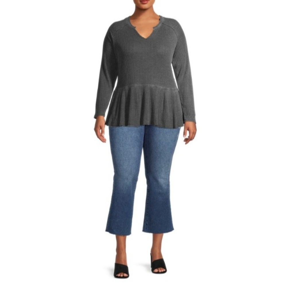 Terra & Sky Vintage Crop Bootcut Women's Medium Wash Pants NWT